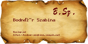 Bodnár Szabina névjegykártya