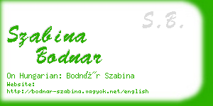 szabina bodnar business card